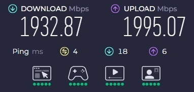 Actual screenshot: Speed Test by Ookla
