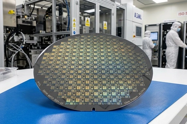 AI generated image: Chip wafer