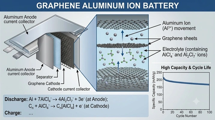 AI Generated Infographic: Graphene-Aluminum Ion Battery