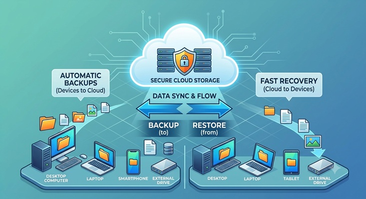 AI Generated Infographic: Cloud Storage and Backups